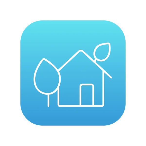 Eco-friendly house line icon. — Stock Vector