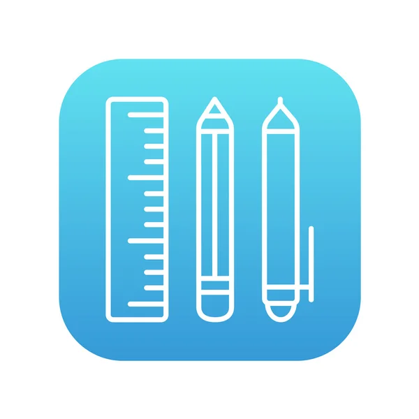 Icona linea forniture scolastiche . — Vettoriale Stock