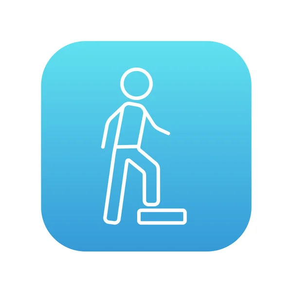 Man doing step exercise line icon. — Stock Vector