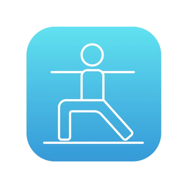 Homme pratiquant l'icône de ligne de yoga . — Image vectorielle