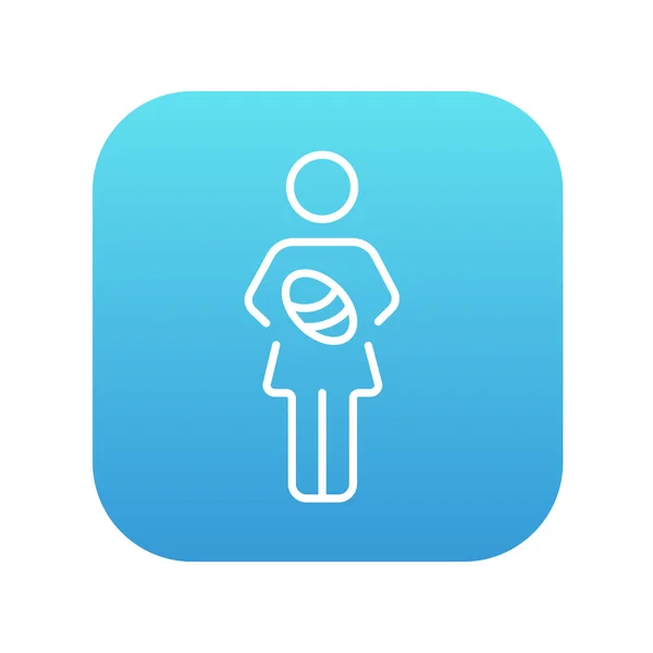 Femme tenant bébé ligne icône . — Image vectorielle