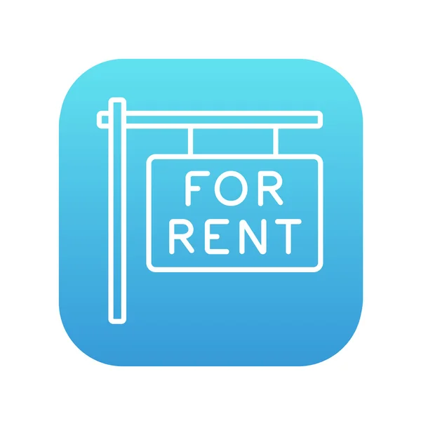 For rent placard line icon. — Stock Vector