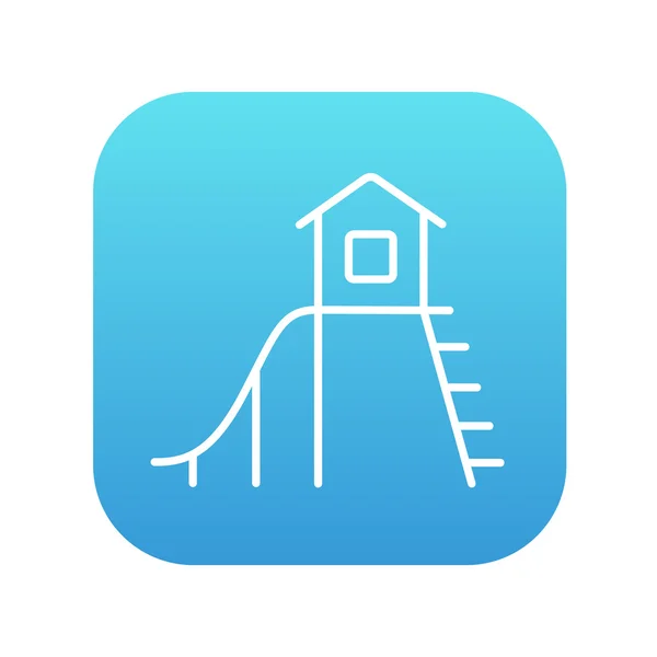 Playhouse with slide line icon. — Stock Illustration Playhouse with slide line icon. Stock Vector