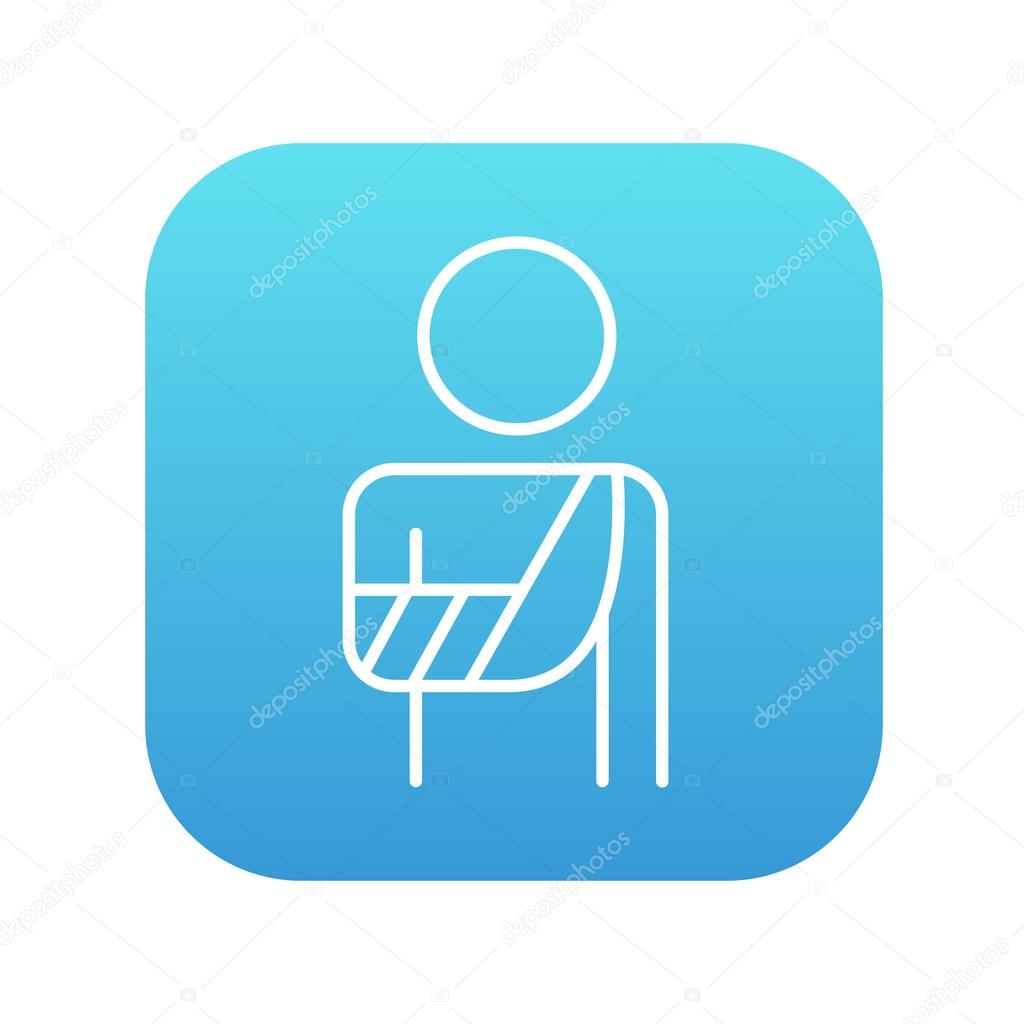 Injured man line icon.