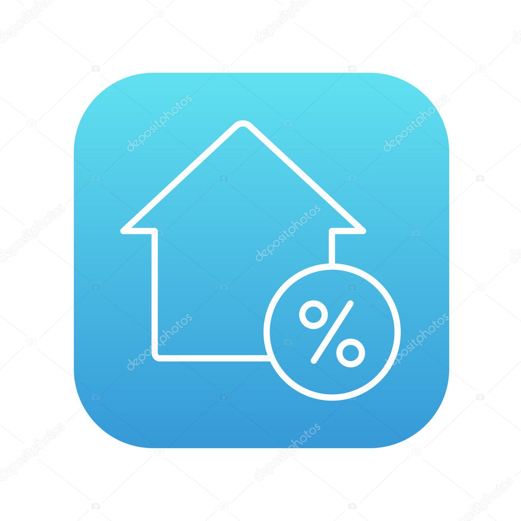 House with discount tag line icon.