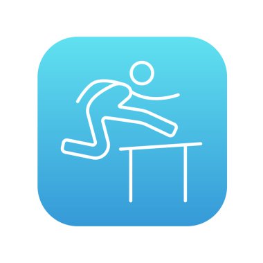 Bariyer satırı simgesi üzerinde koşan adam.