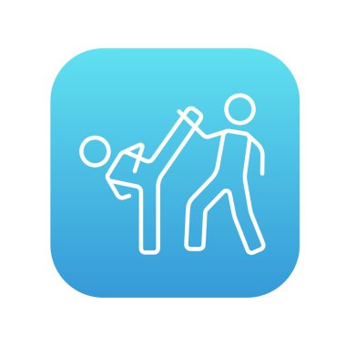 Karate savaşçıları satırı simgesi.