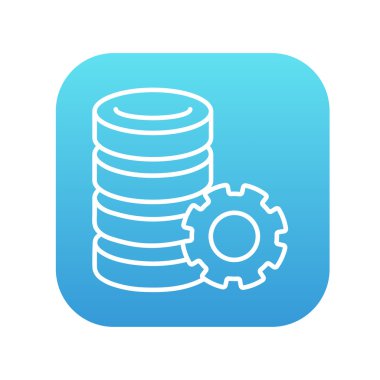 Sunucu ile dişli satırı simgesi.