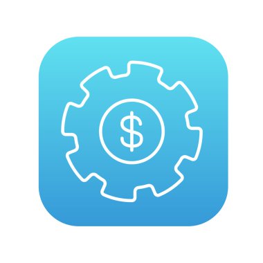 Dişli ile dolar işareti satırı simgesi.