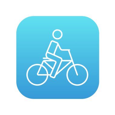 Adam binicilik bisiklet satırı simgesi.