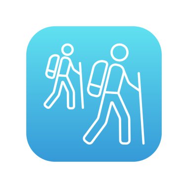 Turist backpackers satırı simgesi.