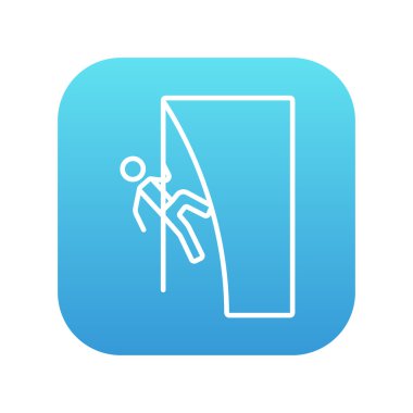 Rock climber line icon. vector