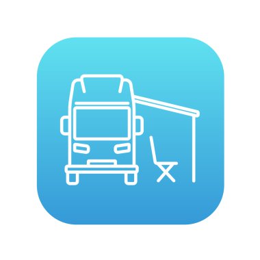 Kamyonet ve Karavan ile çadır satırı simgesi.