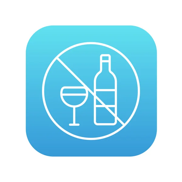 Nincs alkohol jel sor ikon. — Stock Vector