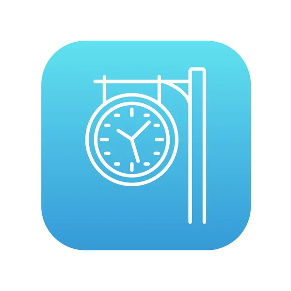 Train station clock line icon. — Stock Vector