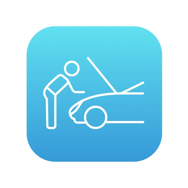 Man fixing car line icon. — Stock Vector