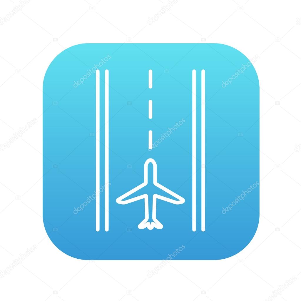 Airport runway line icon.