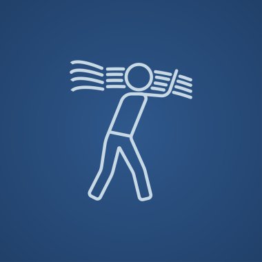 Adam taşıma buğday satırı simgesi.