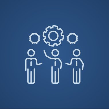 İşadamları vites satırı simgesi altında.