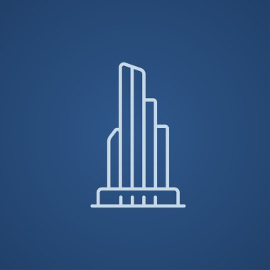 Skyscraper office building line icon.