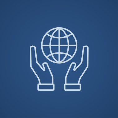 Satır simge holding iki eller.