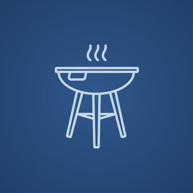 Su ısıtıcısı Barbekü Izgara satırı simgesi.