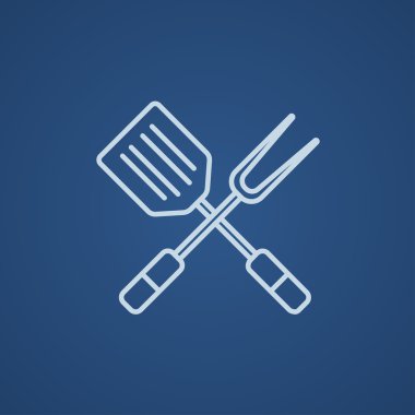 Mutfak spatula ve big çatal satırı simgesi.
