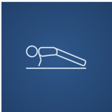 Man making push ups line icon.