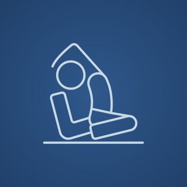 Adam pratik yoga satırı simgesi.