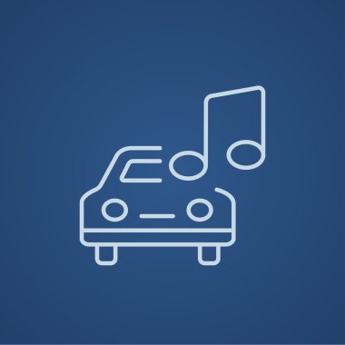 Araba ile müzik Not satırı simgesi.