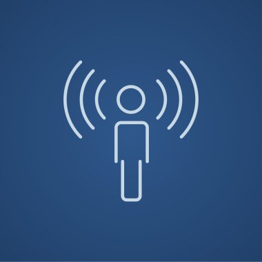 Ses satırı simgesi olan adam.