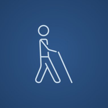 Çubuk çizgisi simgesi olan kör adam.