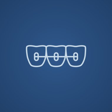 Orthodontic braces line icon. clipart