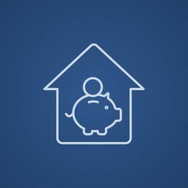 House savings line icon.