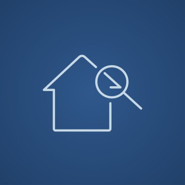 Ev ve Büyüteç camı satırı simgesi.