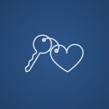 Kalp satırı simgesi olarak anahtarları için biblo.