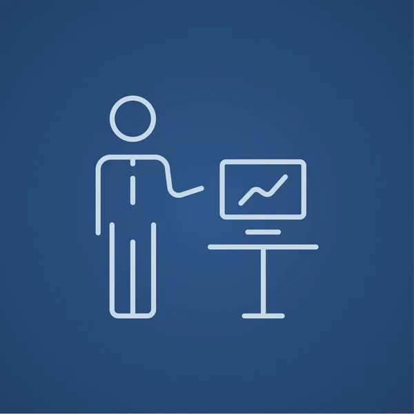 Business presentation line icon. — Stock Vector