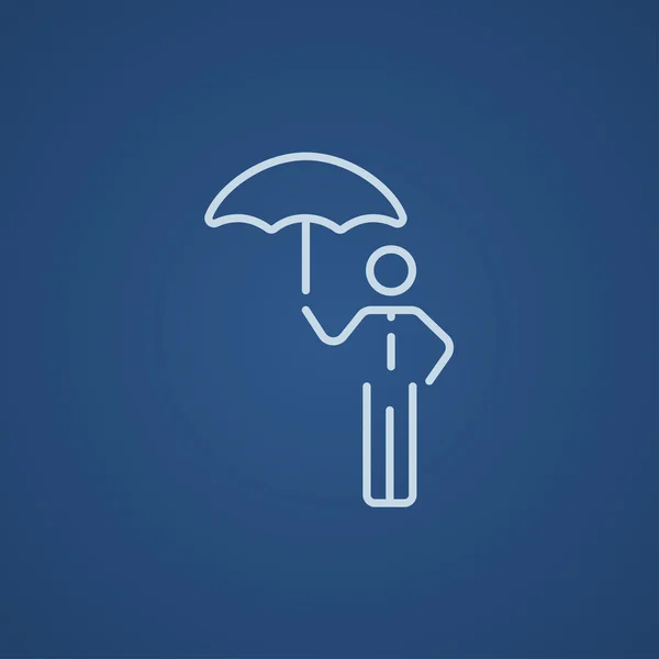 Geschäftsmann mit Regenschirm-Ikone. — Stockvektor