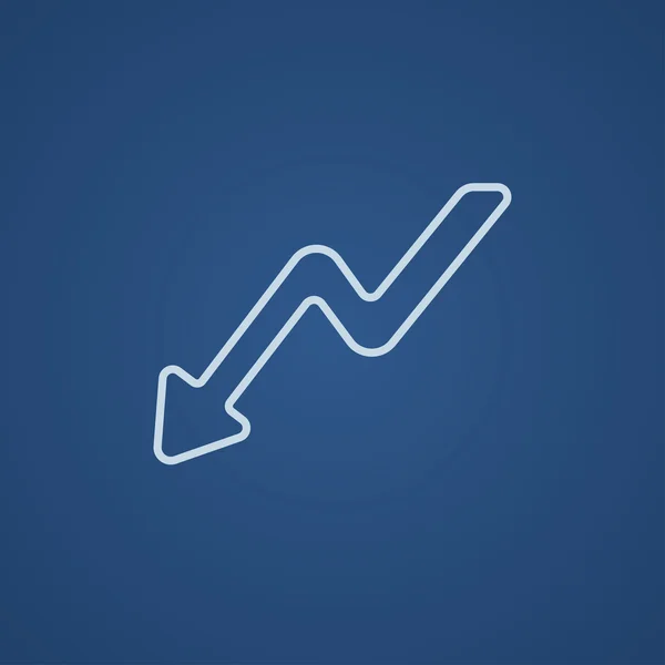 Arrow downward line icon. — Stok Vektör