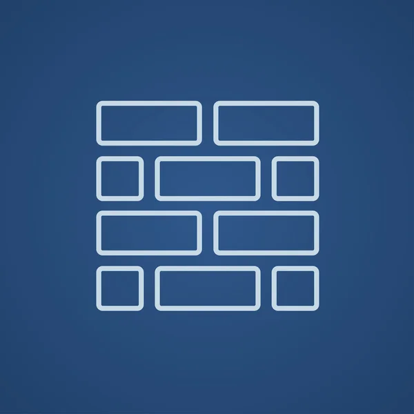 Brickwall line icon. — Stockvector