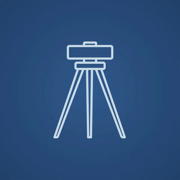 Theodolite on tripod line icon. — Stock Vector