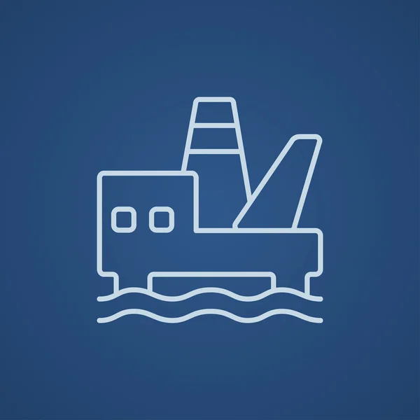 Offshore olie-platform lijn pictogram. — Stockvector