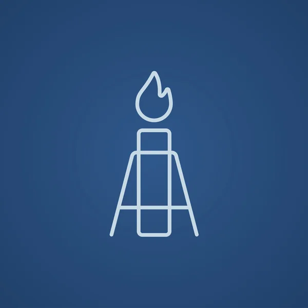 Gas flare lijn pictogram. — Stockvector