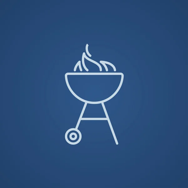 Bouilloire barbecue grill ligne icône . — Image vectorielle