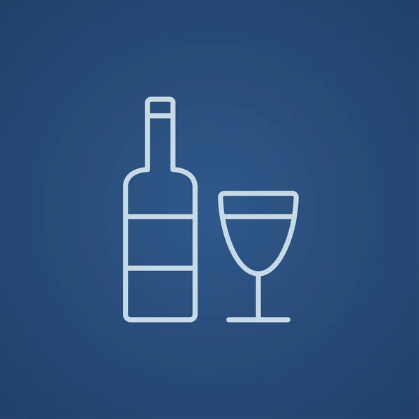 Flasche Wein Linie Symbol. — Stockvektor