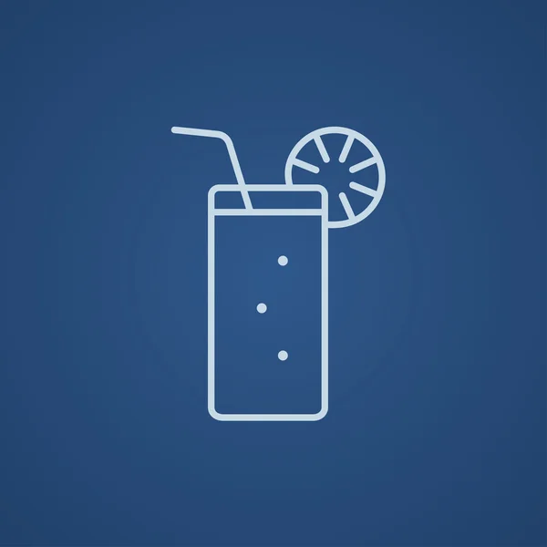 オレンジ ジュースのガラスを飲むとストロー細い線アイコン ストックベクター C Visualgeneration