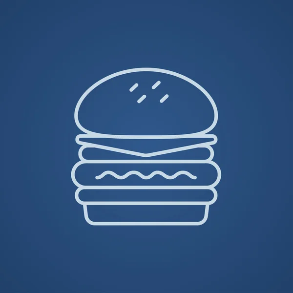 Dubbele hamburger lijn pictogram. — Stockvector