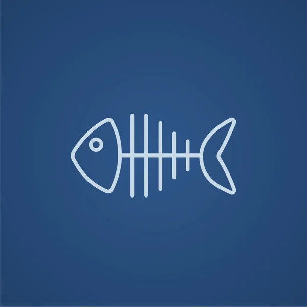 Icono de línea esqueleto de pescado . — Archivo Imágenes Vectoriales