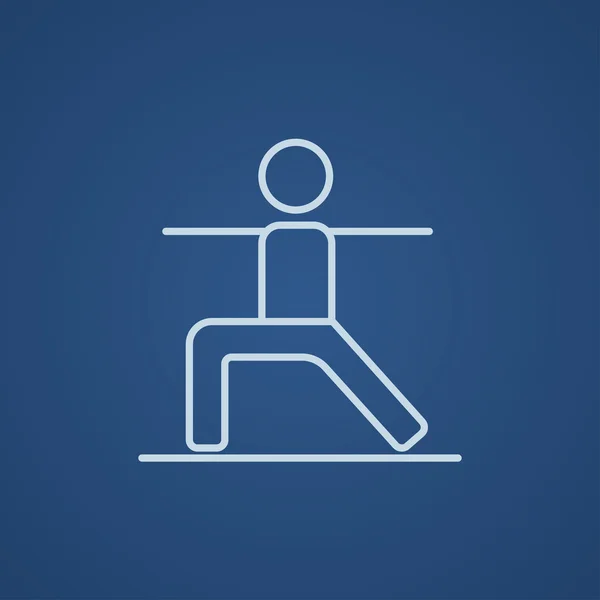 Hombre practicando yoga línea icono . — Vector de stock