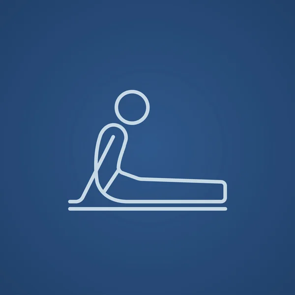 Mann praktiziert Yoga-Linie Symbol. — Stockvektor